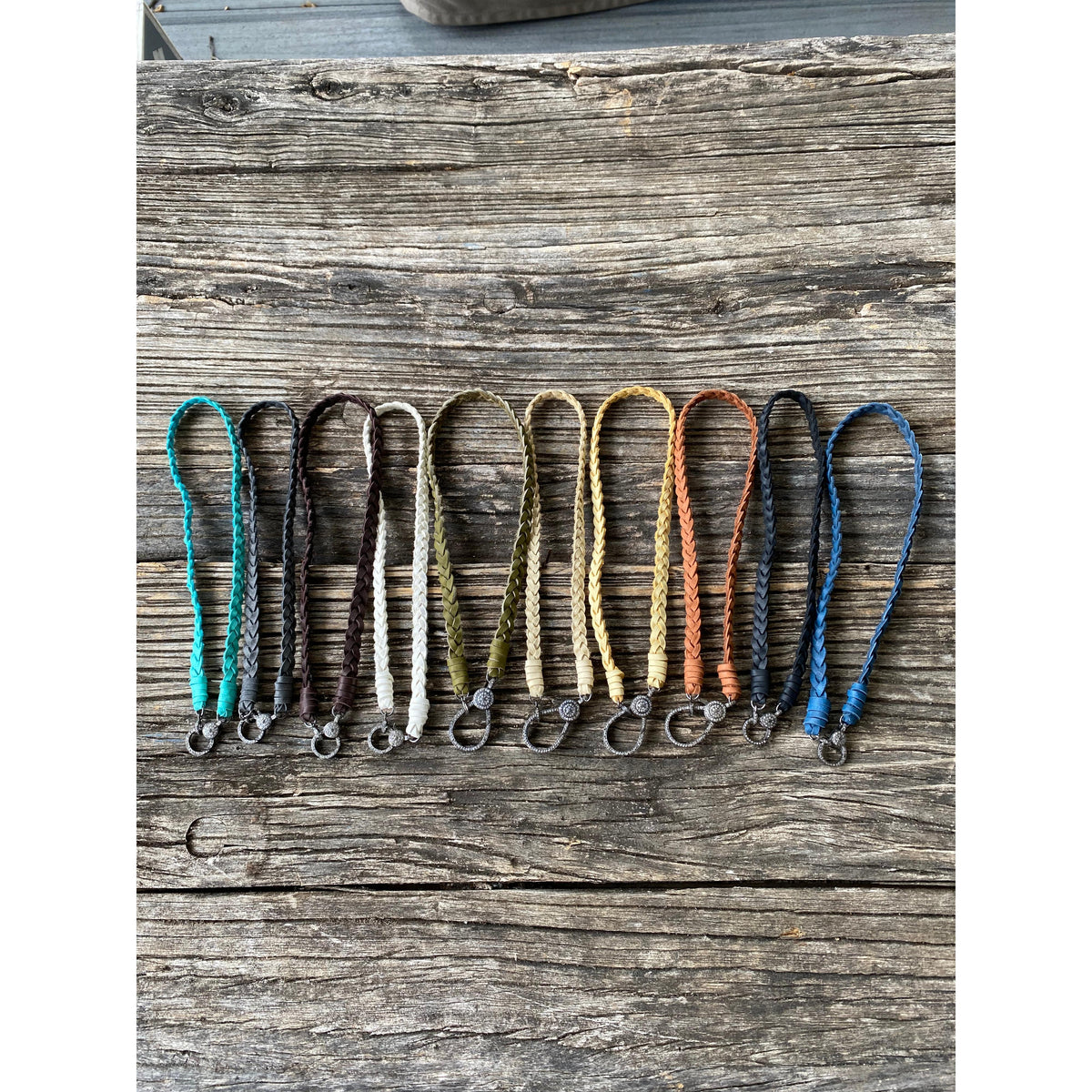 Braided Leather Necklace with Large Pave Diamond Lobster Claw