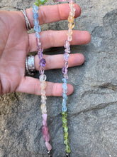 Medley of Gemstone Nuggets Beaded Necklace with Diamond Clasp