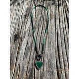 Green Emerald Ombré Beaded Necklace with Pave Diamond Clasp