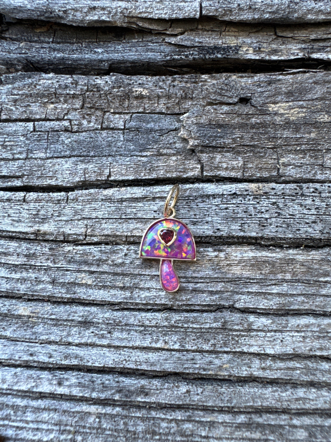 Opal Mushrooms with 14k Gold Details