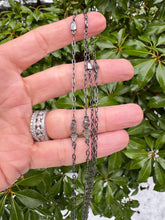 Sterling Silver Chain with Diamond Slice Details with Diamond Clasp