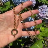 Sterling Silver with Gold Plating Rolo Chain with Round Spring Clasp