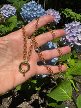 Sterling Silver with Gold Plating Rolo Chain with Round Spring Clasp