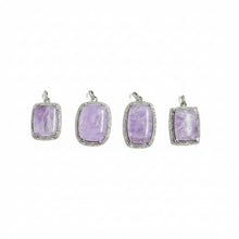 Kunzite and Diamond Pendants