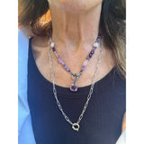 Hodgepodge Purple Opal Necklace with Diamond Clasp