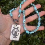 Horn Pendant with Diamond Initials