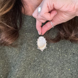 Mother of Pearl and Pave Diamond Art Deco Pendant