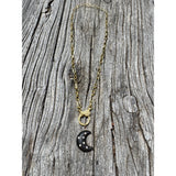 Gold Long/Short Link Chain with Pave Diamond Clasp