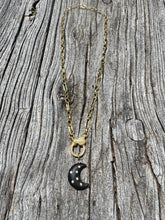 Gold Long/Short Link Chain with Pave Diamond Clasp