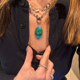 Malachite and Diamond Pendants