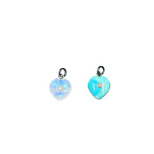 Mini Gemstone Heart with Solitaire Diamond in the Center