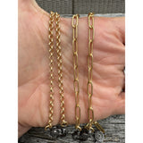 Matte Gold Necklace with Pave Diamond Clasp