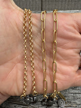 Matte Gold Necklace with Pave Diamond Clasp