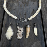 Bone and Diamond Pendants