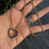 Rose Gold Chain with Heart Carabiner