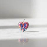 Multi Copper Turquoise and Pave Diamond Heart Pendants