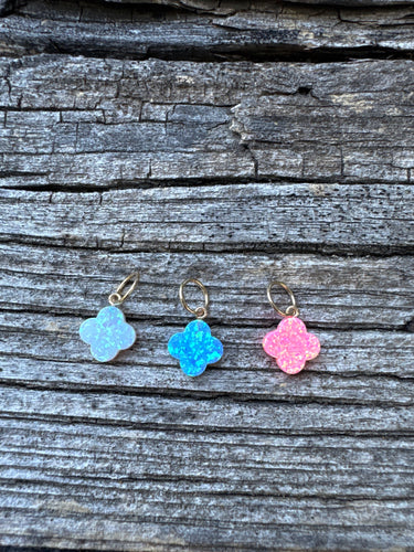 Mini Fleur De Lis Opals with 14k Gold Bail
