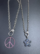 Sterling Silver Simple Oval Chain Necklace with Pave Diamond Clasp