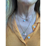 Mini Lace Agate Heart with Solitaire and 14k Gold Details