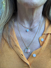 Mini Lace Agate Heart with Solitaire and 14k Gold Details