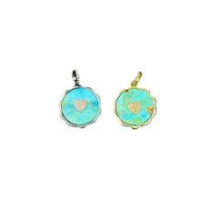Iron Mountain Turquoise with Pave Diamond Heart Pendant