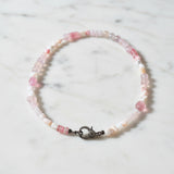 Pink Opal Hodgepodge Beaded Necklace with Diamond Clasp