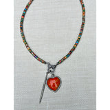 Multi Colored Jasper Heishi Necklace with Diamond Clasp