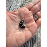 Puffy Wood Crescent Moon with 14k Gold Details