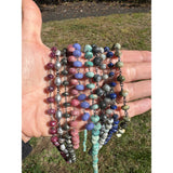 Gemstone and Chain Bracelet with Pave Diamond Clasp