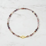Mixed Spinel Nugget Beaded Necklace with Diamond Clasp