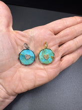 Iron Mountain Turquoise with Pave Diamond Heart Pendant