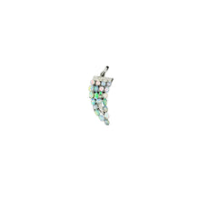 Pave Diamond and Opal Horn Pendant