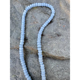 Angelite Smooth Beaded Necklace with Diamond Clasp