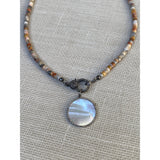 Imperial Jasper Beaded Necklace with Pave Diamond Clasp