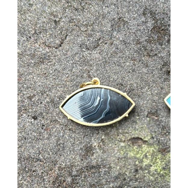 Evil Eye with 14k Gold Details and Solitaire Diamond