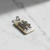 Horn Pendant with Diamond Initials