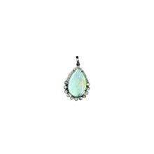 Teardrop Labradorite Pendant with Moonstone and Diamonds