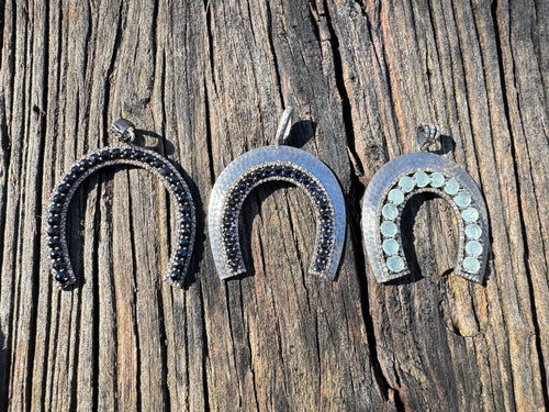 Gemstone Horseshoe Pendants