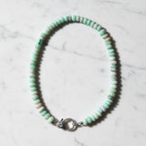Brazilian Chrysoprase Beaded Necklace with Diamond Clasp