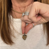 Carved Leaf with Diamond Details