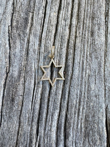 14k Gold and Pave Diamond Star of David