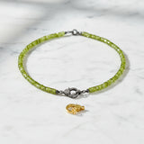 Peridot Faceted Beaded Necklace with Diamond Clasp