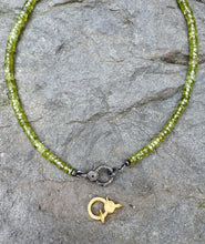 Peridot Faceted Beaded Necklace with Diamond Clasp