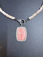 Rhodochrosite and Diamond Pendant