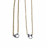 Small Gold Rolo Chain Necklace with Diamond Clasp