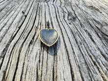 Puffy Two Tone Heart with Pave Diamond Pendant
