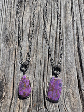 Purple Copper Turquoise Pendant with Diamond Border
