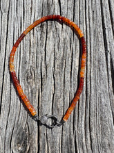 Mexican Fire Carnelian Beaded Necklace with Diamond Clasp
