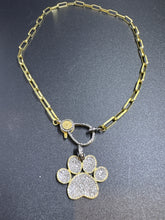 Gold Square Link Chain with Two Tone Diamond Clasp