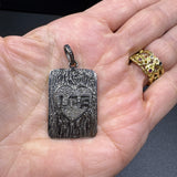 Pave Diamond and Texture Dog Tag Pendant